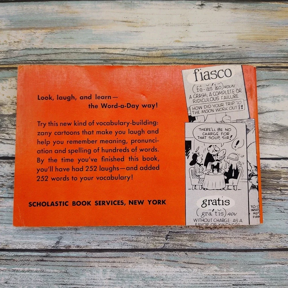 Word-A-Day by Mickey Bach Vtg 1965 Paperback Book Cartoon Word Definitions FUNNY